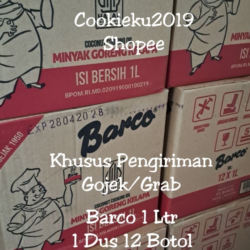 

Barco Minyak Goreng Kelapa 1ltr Botol Dus isi 12 coconut cooking oil