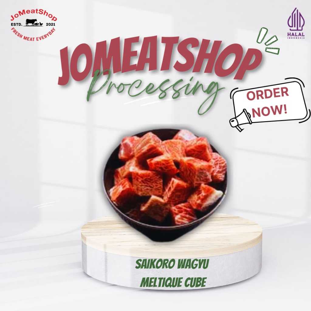 

JomeatShop I Saikoro OS Meltique ekonomis Beef Wagyu Cube I 500gr& 1kg