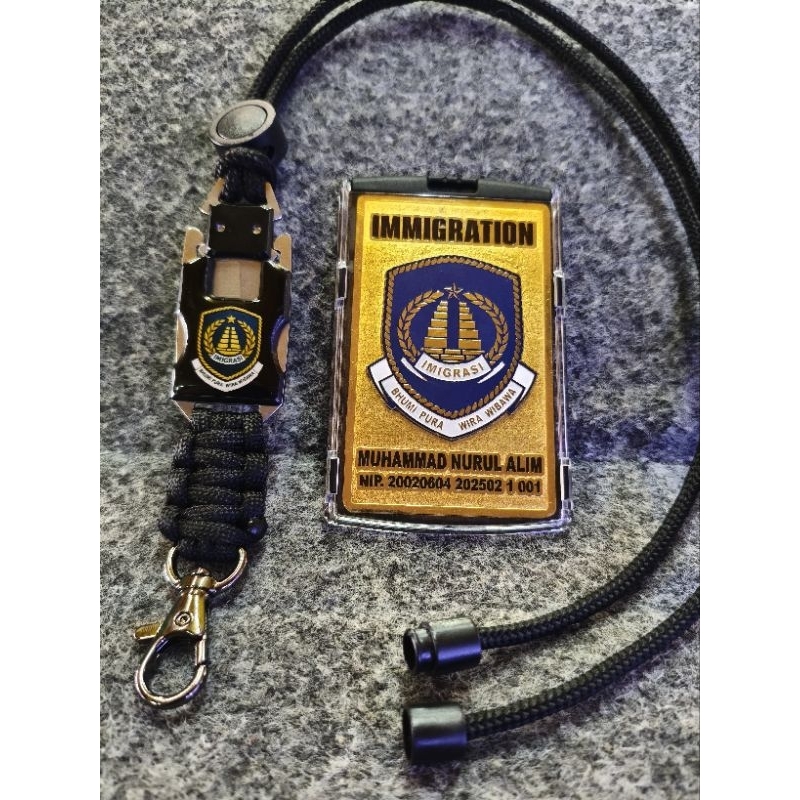 

plat id name tag logo IMIGRASI baru full set plus lanyard
