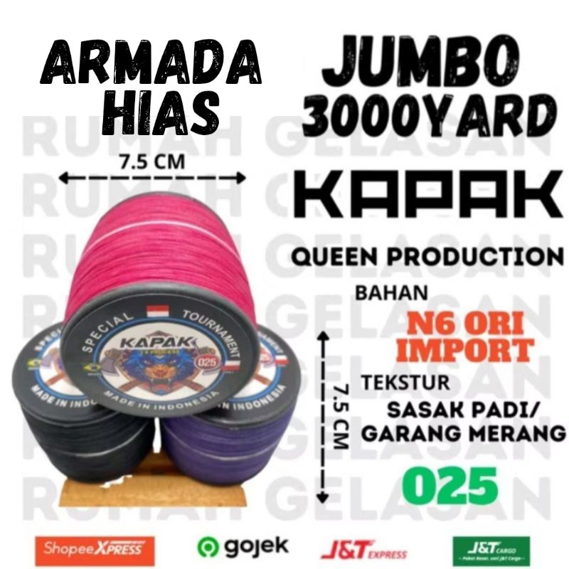 Benang Senar Gelasan Tasi Layangan Cap Kapak 0,25 Klos 3.000 Yard