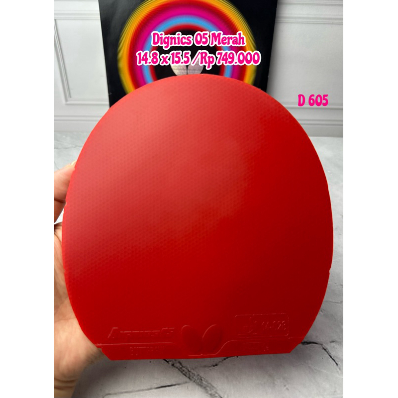 bekas karet tenis meja pingpong butterfly Dignics 05 Merah original japan