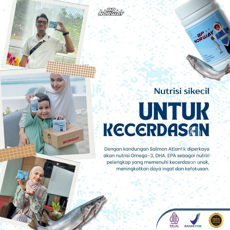 BP Norway Salmon Oil minyak Salmon kecerdasan anak, multivitamin minyak ikan 40 capsule