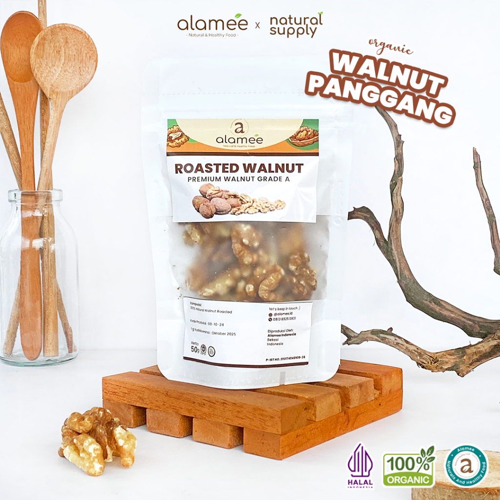 

ALAMEE Walnut Roasted Kacang Panggang Alami Organik Oven Matang Premium Mini 50gr