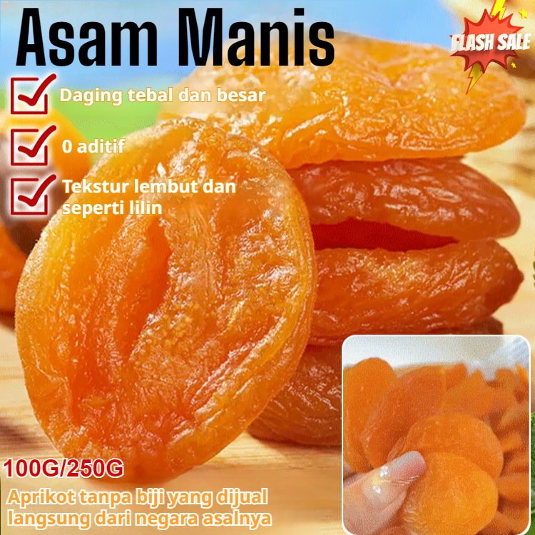 

✨️COD+24HPengiriman Cepat✨️【GRATIS ONGKIR】250 G Dried Apricot Cemilan Sehat/Makanan Ringan Buah Kering/0 Aditif Rasa/Lembut Dan Lengket/Aprikot Merah Kering/Dried Apricot Buah Aprikot Kering/anpa Bahan Tambahan Dan Aprikot Merah Kering Tanpa Biji