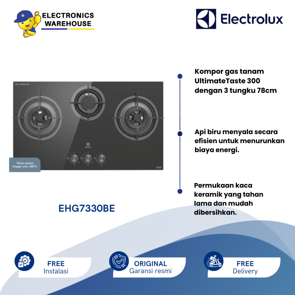 Kompor Tanam ELECTROLUX EHG 7330BE / EHG7330BE / EHG 7330 BE