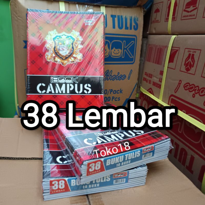 

1 Pak Buku Campus 38 Lembar Ukuran Kwarto(Buku tulis Kecil)Isi 10 Buku