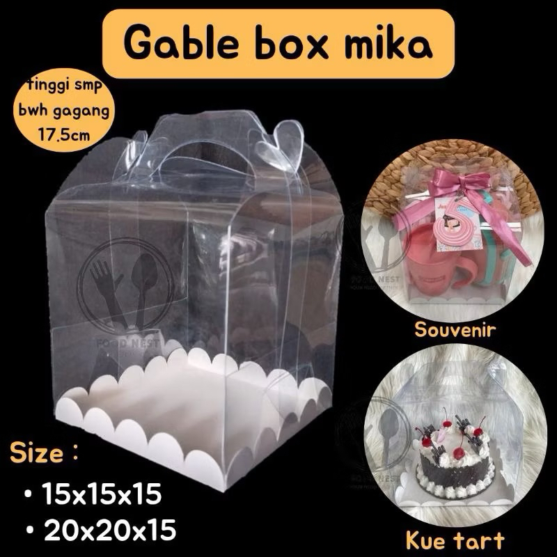 box mika kue / kotak mika kue / box mika transparan / box cake ultah korean cake box / box mika tart