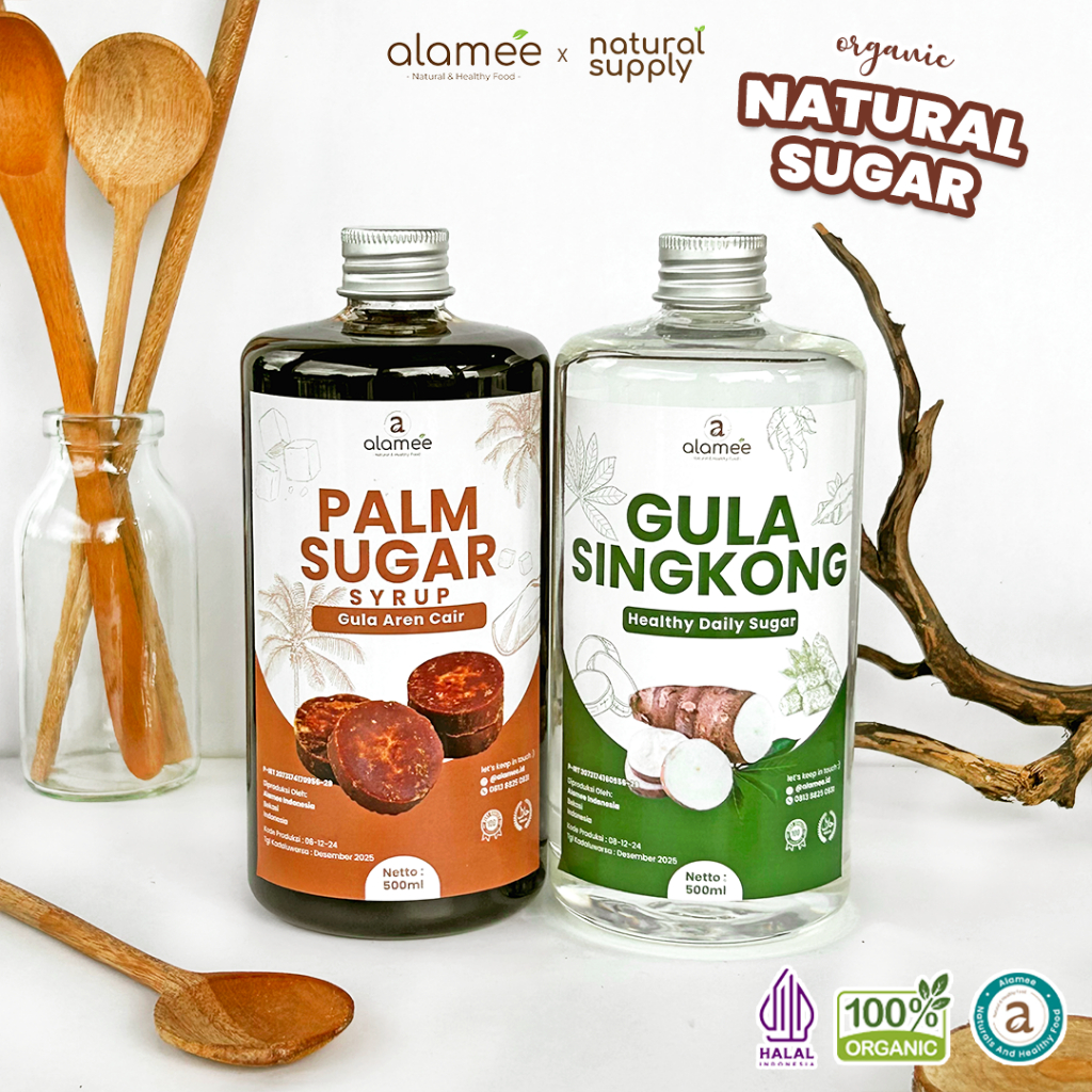 

ALAMEE Gula Aren Cair Singkong Ketela Palm Sugar Cair Organic Organik Pure Murni Sirup Pemanis 500ml