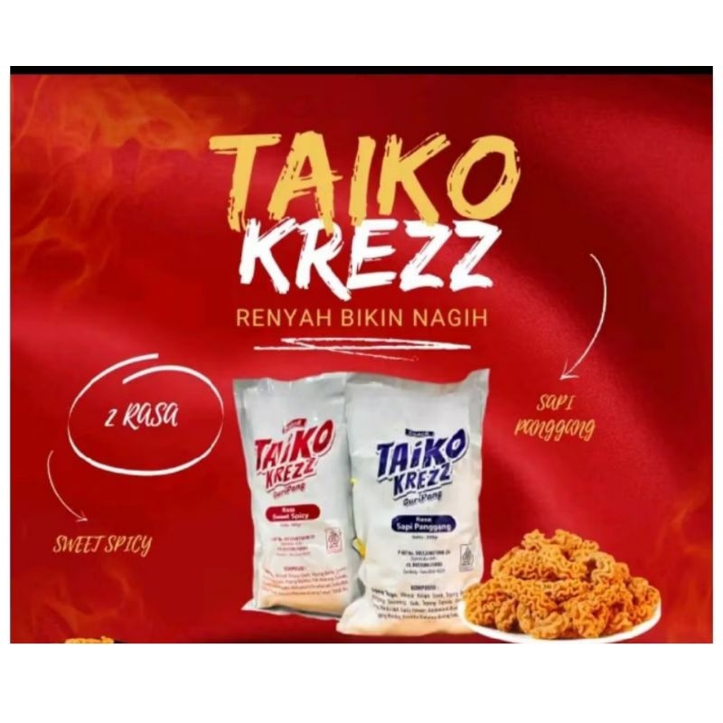 

CEMILAN TAIKO KREZZ GURIPANG/ 500GR Cemilan gurih renyahh