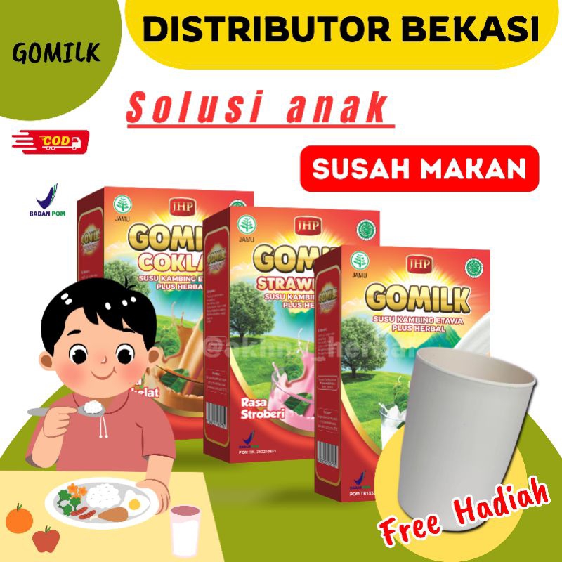 

[Bisa COD + GARANSI] Susu GOMILK 1 BOX KEMASAN 200gram | Meningkatkan anak lahap makan setiap hari