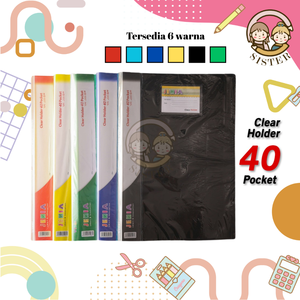

Clear Holder Folio 40 Lembar Jenia / Clear Holder F4 40 Kantong