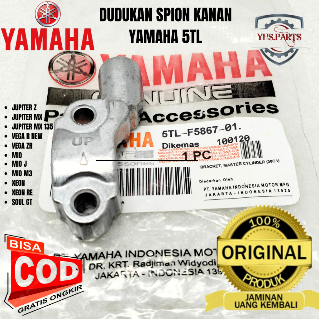 ASLI ORIGINAL DUDUKAN SPION KANAN YAMAHA 5TL JUPITER Z MX 135 VEGA R NEW ZR MIO J M3 XEON RE SOUL GT