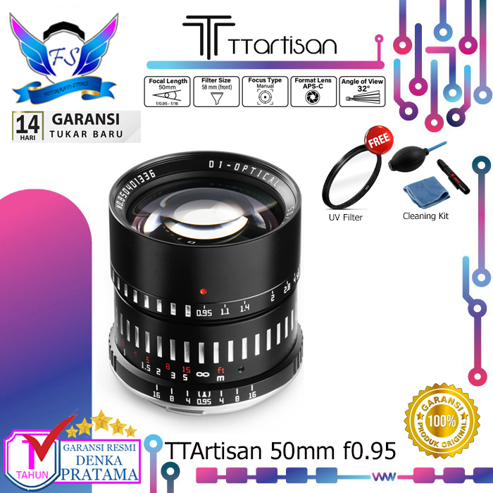 TTArtisan 50mm f0.95 Fujifilm X TT Artisan 50 mm f/0.95 Fuji Garansi Resmi