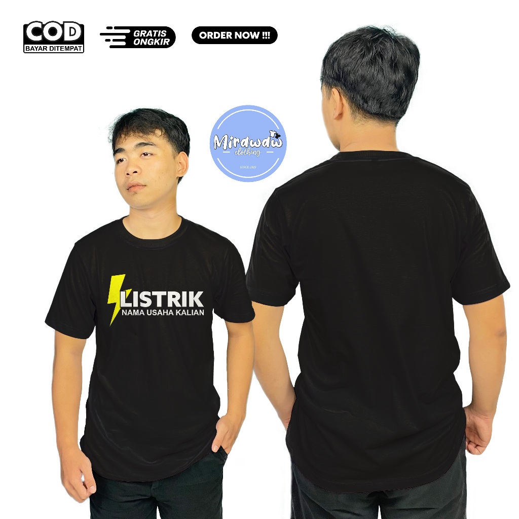 Kaos Listrik Tukang Listrik Gratis Nama Usaha Kalian Baju Distro