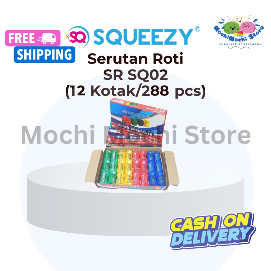 

PER 12 KOTAK/288 PCS Serutan Roti SR-SQ02 | Rautan Pensil | Serutan Pensil | Mini Sharpener Loaf Model SR-RB02 Stationery