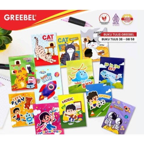 

PACK GREEBEL Buku Tulis A5 58 Lembar / Buku Tulis Sekolah / School Book / Buku tulis greebel 58 isi 10 buku tulis