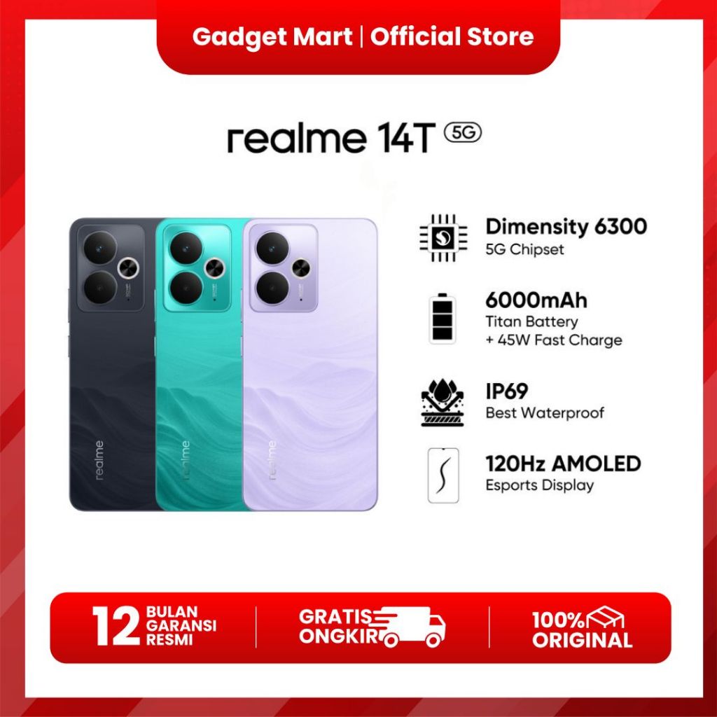REALME 14T 5G 8/128GB - Garansi Resmi