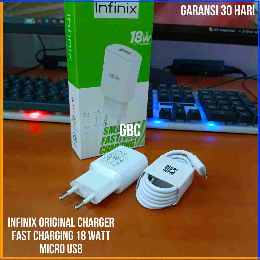 ORIGINAL Charger Infinix Smart 7 18 Watt ORIGINAL 100% Casan Infinix 18 Watt Micro USB
