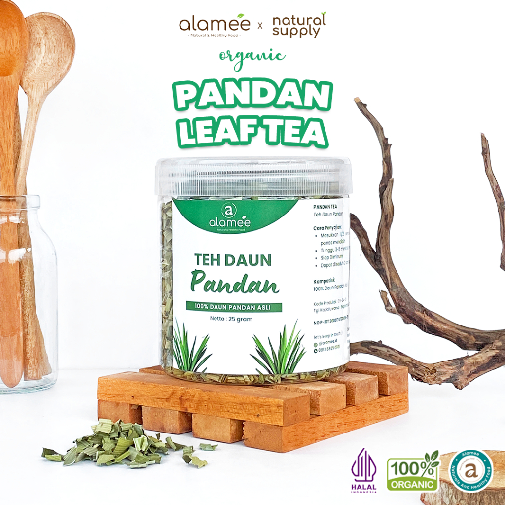 

Teh Daun Pandan Kering Leaf Tea Organik Alami Minuman Herbal Kemasan Toples 25 Gr