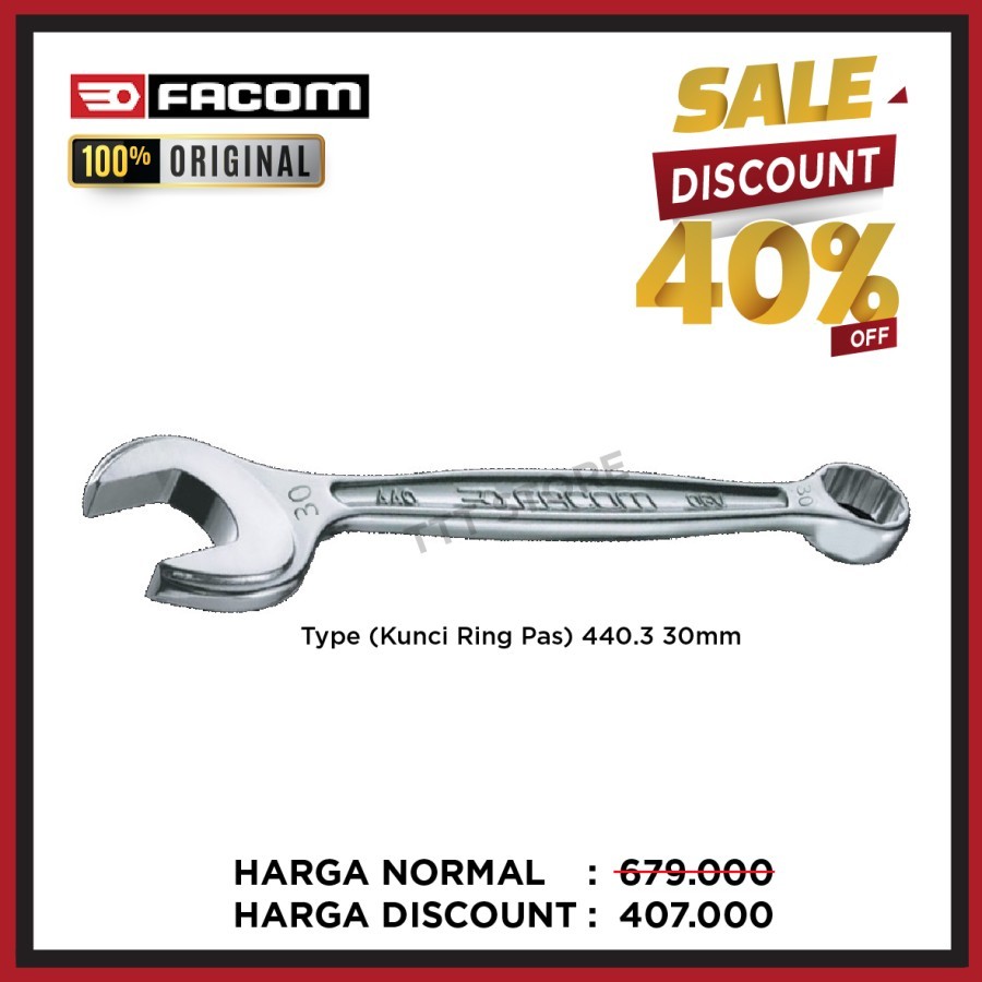 Kunci Ring Pas Facom 30mm