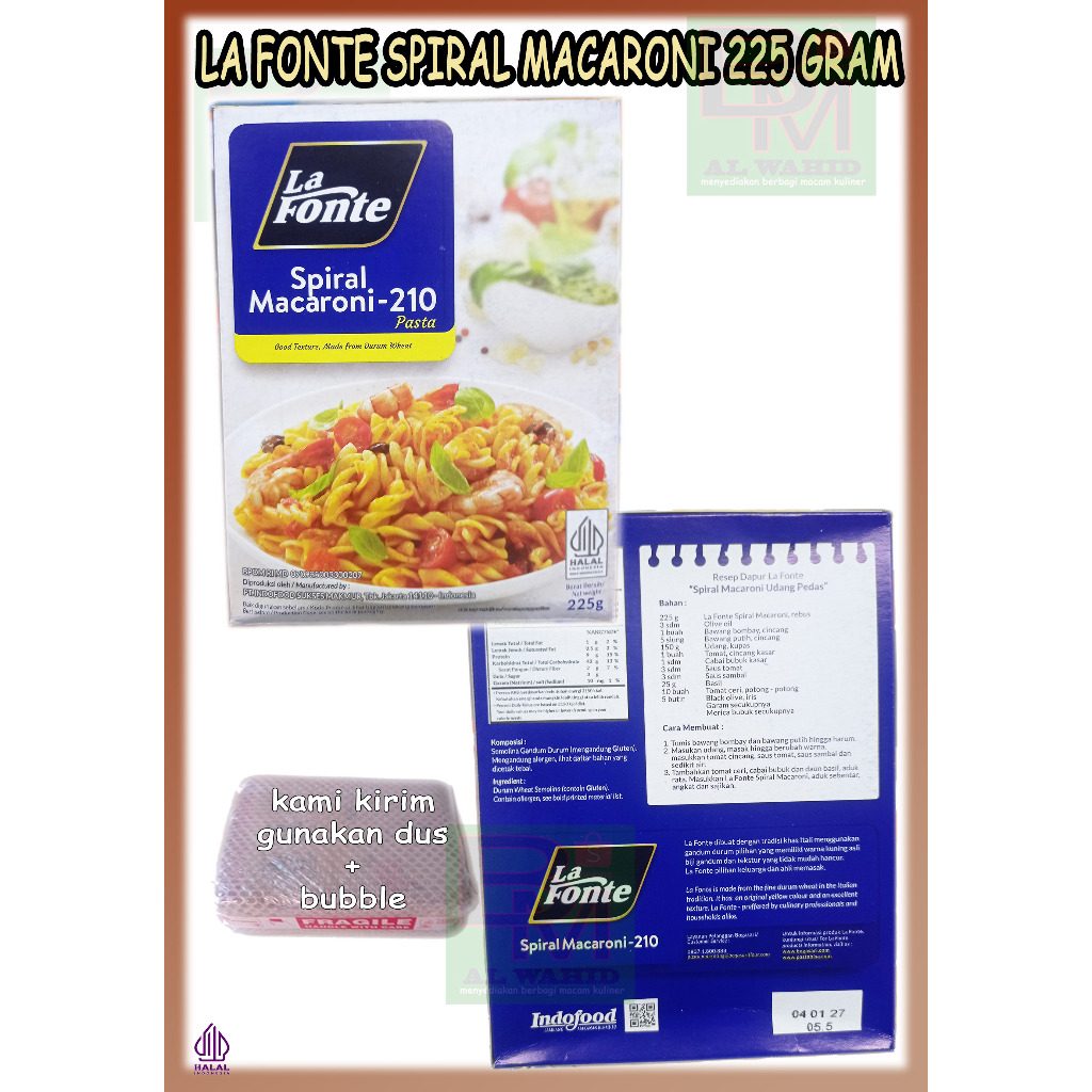 

La Fonte Macaroni Makaroni Spiral Kemasan 225 gram