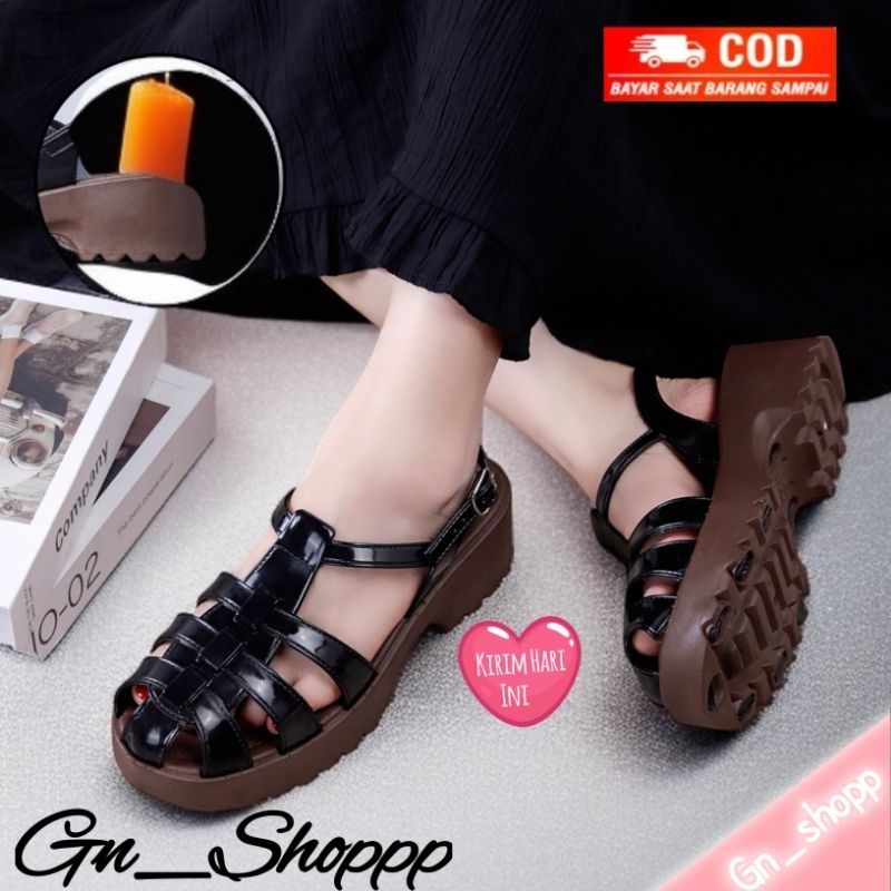 Premium Sandal Wanita Tali Jelly Gladiator Tinggi 5 Cm Youth Balance 065-4