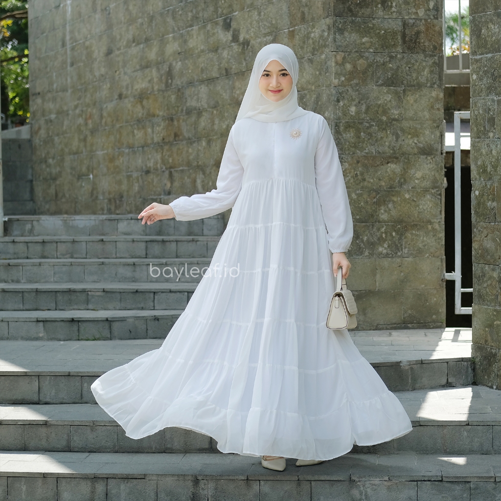 Bayleaf.id Kamala Series Maxi Dress / Dress Gamis Wanita Elegan dan Nyaman