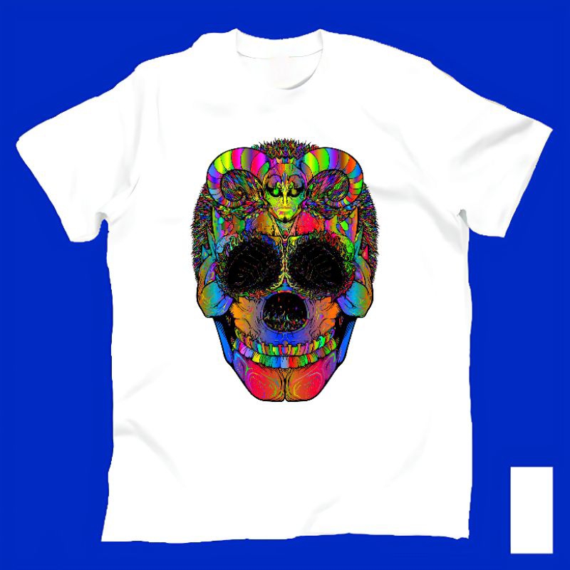 Baju Kaos Tshirt T Shirt Pria Laki Cowok Cewek Perempuan Unisex Anak Dewasa Gambar Tengkorak Skull H