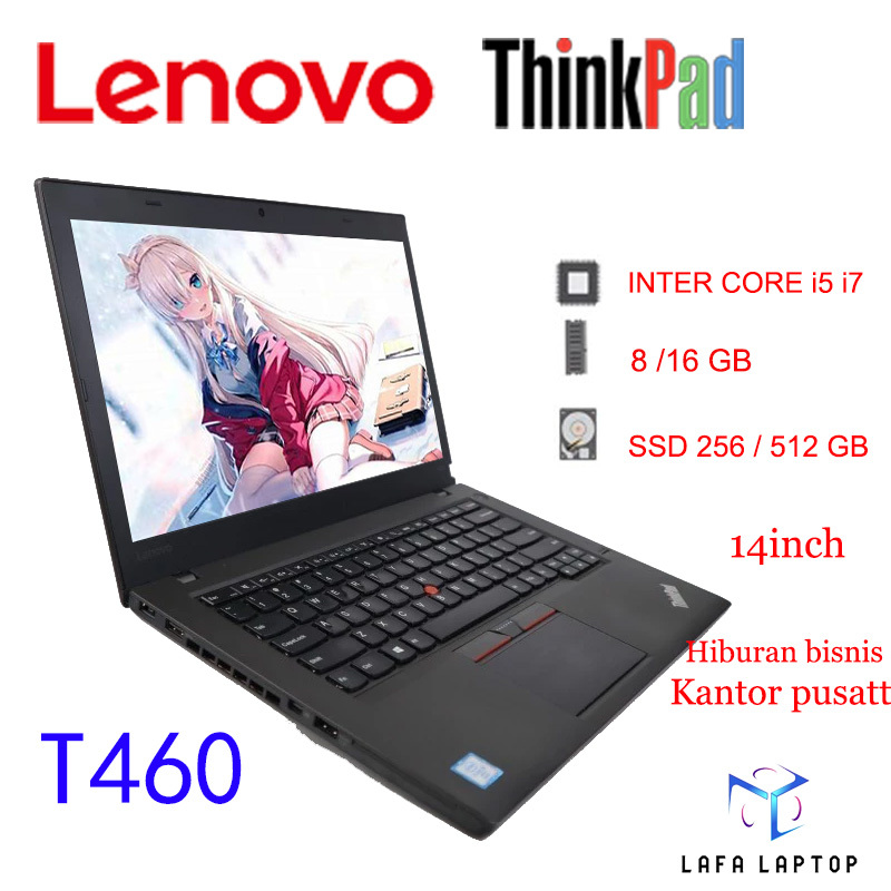 Lenovo Thinkpad T460/T460S second laptop RAM 8gb SSD 128/256gb 14inch Peningkatan Baru Laptop Second