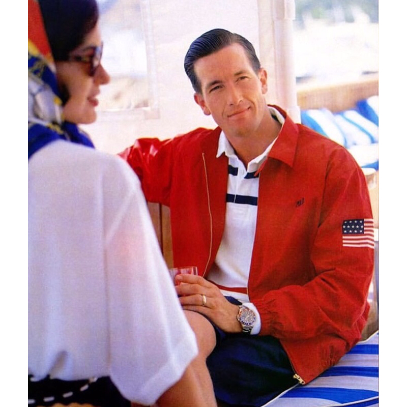 Vintage Ralph Lauren POLO Spell Out American Flag Harrington Jacket