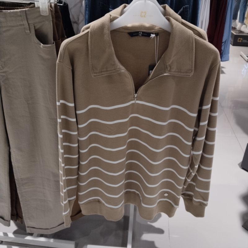 kaos kerah lengan panjang wanita c2