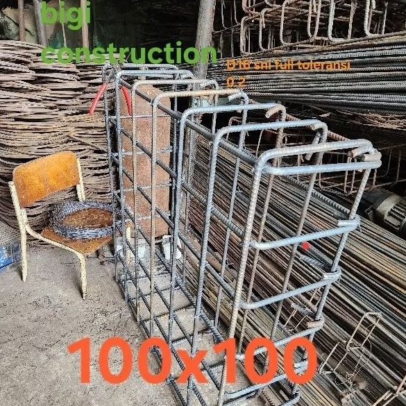 cakar ayam 100x100 besi 16 ulir sni full toleransi 0.2 beton proyek bangunan property begel alat