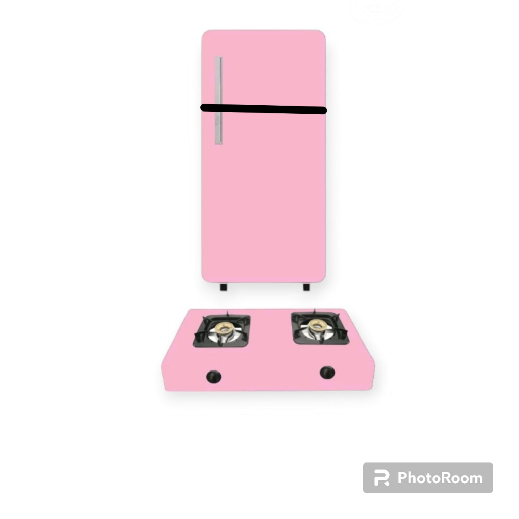 STIKER KULKAS 2PINTU & KOMPOR 2TUNGKU MOTIF POLOS