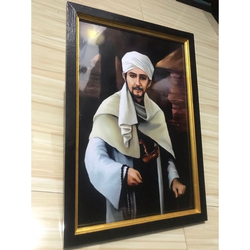 hiasan dinding gambar sunan gunung jati plus bingkai 53x35cm