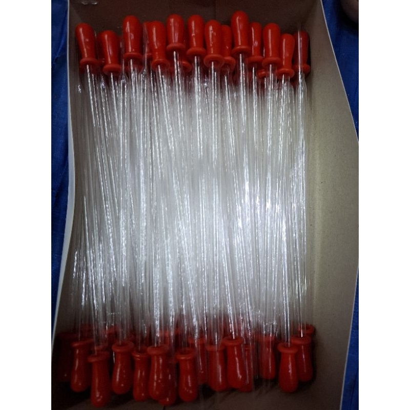 Pipet tetes kaca dot merah 20cm