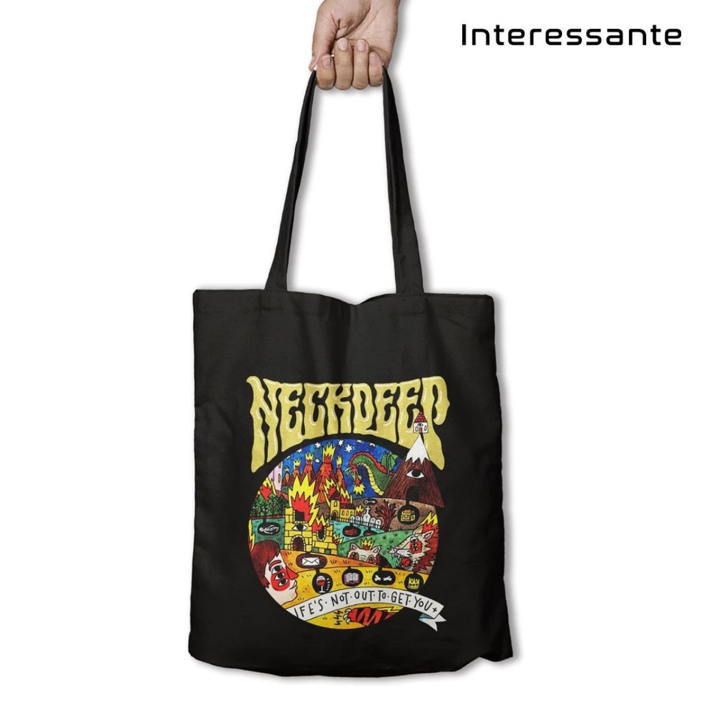 Totebag Band Neck Deep Tote Bag Pria Wanita Resleting Distro Kekinian #142