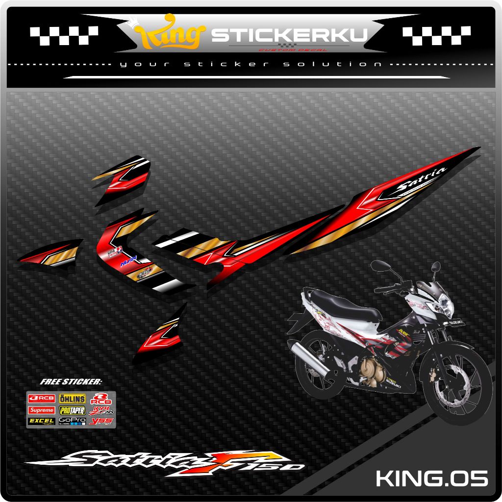 Striping Suzuki Satria FU Barong Motif Satria F1 - Stiker Striping Motor Satria Fu 2006-2012. KS.05