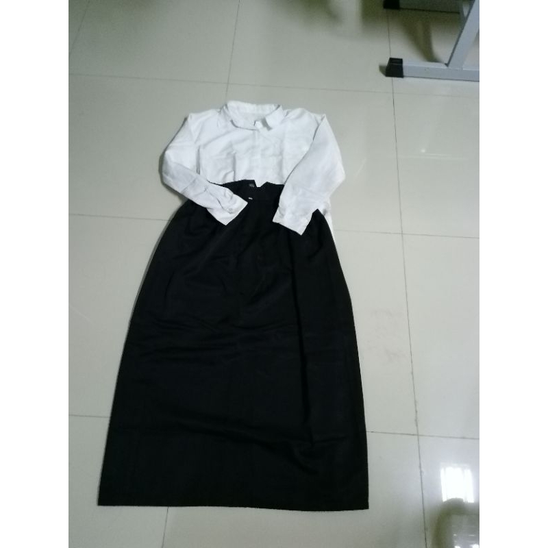 (PRELOVED) SET OSPEK - KEMEJA PUTIH - ROK HITAM RAMPEL