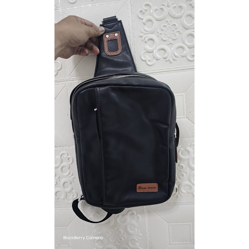 Sling Bag Tas Selempang kulit Bison Denim