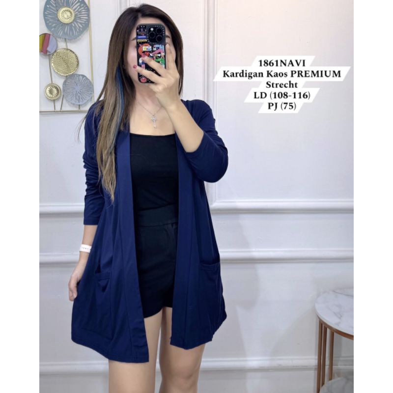 Cardigan import bahan kaos premium  adem 1861