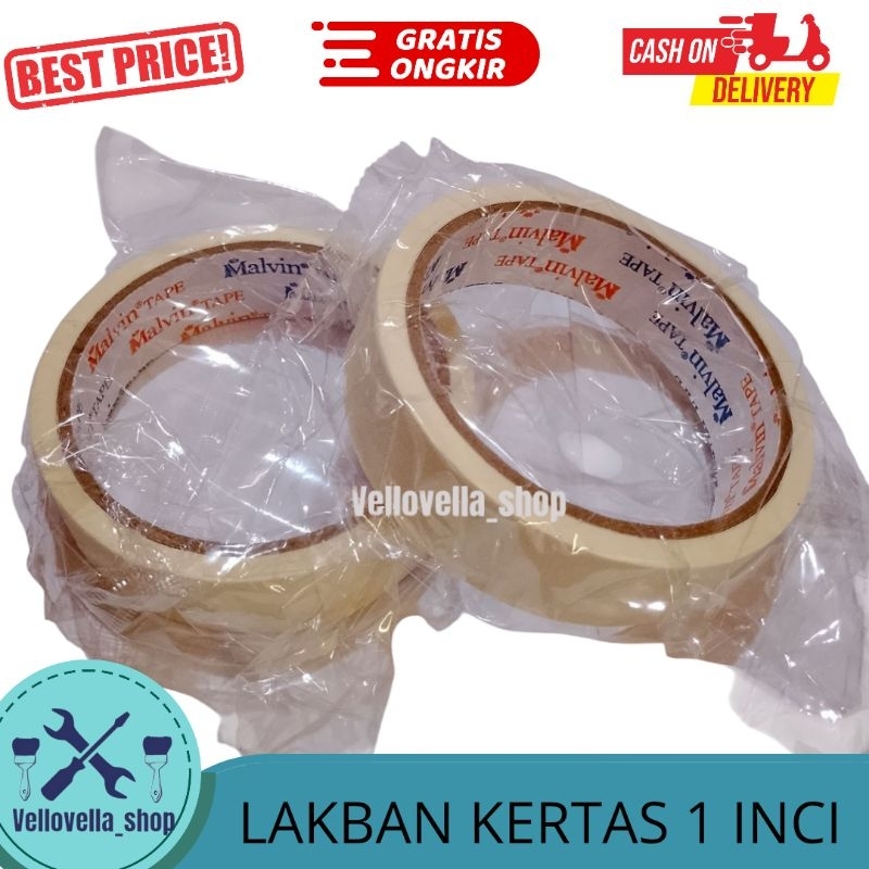 

1 INCH Lakban kertas / lem kertas / isolasi kertas / masking tape ukuran