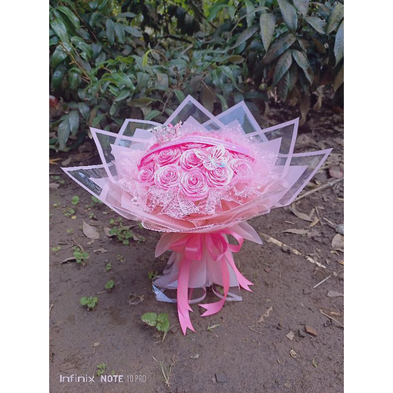 

Buket bunga pita satin/Pita bisa tulisan nama