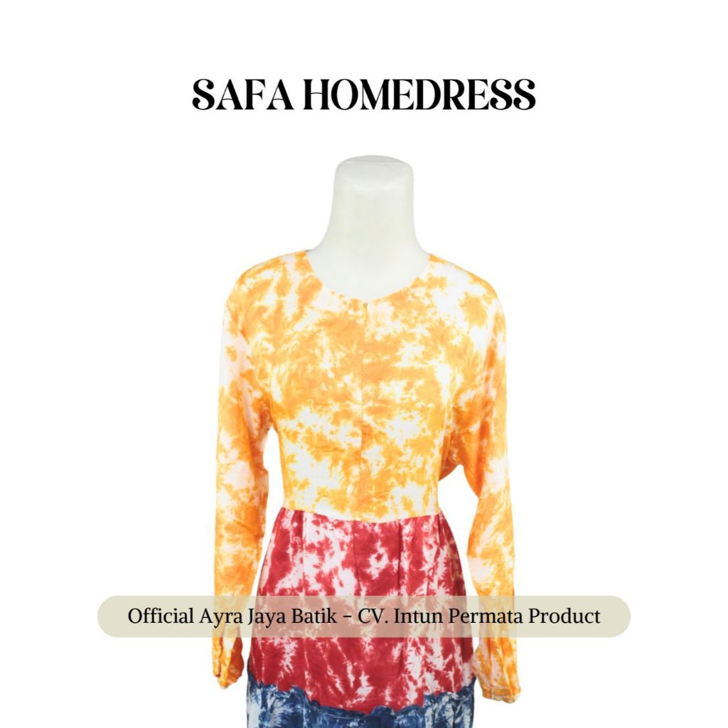 Ayra Jaya | Daster Tie Dye Motif Mix 5 Warna | Daster Busui Kekinian | Daster Syari Lengan Panjang |