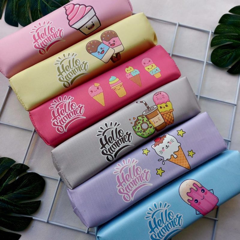 

Tempat pensil motif ice cream lucu tepak pensil unik