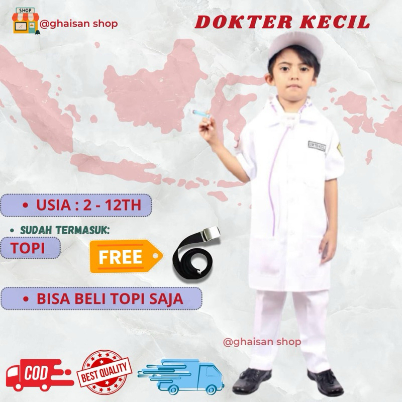 Baju seragam profesi anak DOKTER kostum karnaval profesi dokter cilik setelan profesi anak