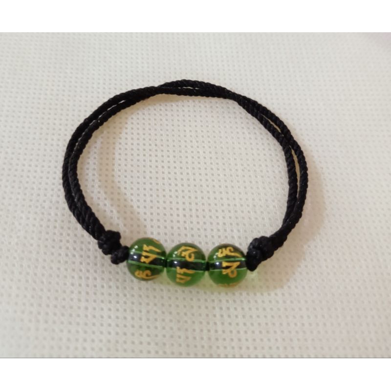 Gelang Tali Hitam Mix Batu Tibet Giok Viral (COD)