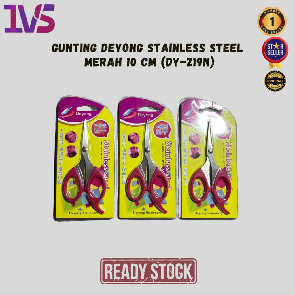 

Gunting Deyong Stainless Steel Merah 10 cm (DY-219N)