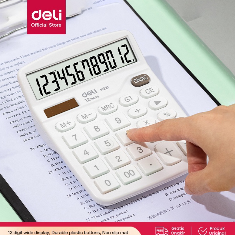 

KODE P72T Deli Kalkulator Meja Desktop Calculator Layar 12 Digit Warna Lucu EM221