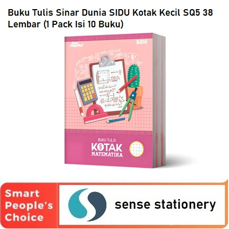 

Buku Tulis Sinar Dunia SIDU Kotak Besar SQ5 38 Lembar (1 Pack Isi 10 Buku)