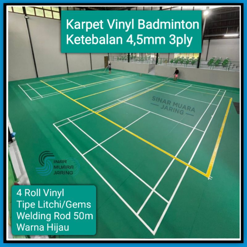 Karpet Lantai Vinyl Badminton 4,5mm Standar Internasional 3ply/Lantai Vinyl Badminton/Lantai Vinyl L
